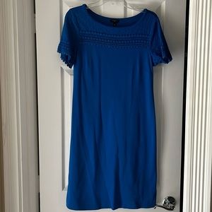 Women’s Talbots Petites Short Sleeve Bright Blue Cotton Dress size Small Petite